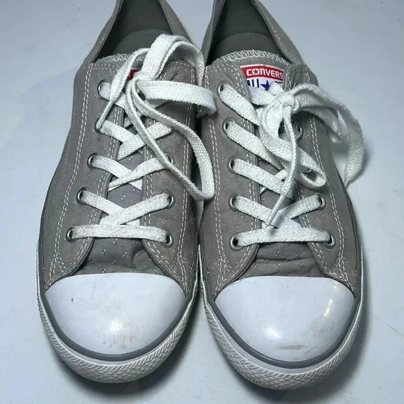 Conversr All Stars Pin Dot Chuck Taylors Light Gray - Picture 2 of 7
